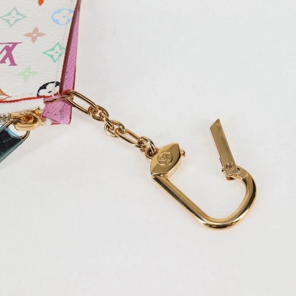 LOUIS VUITTON Monogram Multicolor Pochette Cles NM White M93734 LV Auth 125425V - Picture 8 of 16